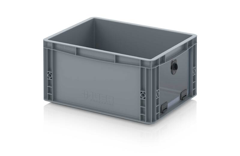 AUER Packaging Skladové otevřené přepravky V euroformátu s průhlednou deskou z akrylového skla EG SKS 43/22 HG